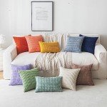 Boho Striped Throw Pillow Covers - Cream White 2-Pack