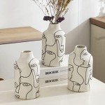 Irregular Face Ceramic Vase for Home Decor
