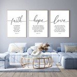 Faith, Hope, Love: 3-Piece Wall Art Set