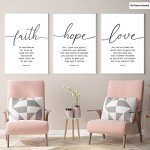 Faith, Hope, Love: 3-Piece Wall Art Set