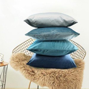 Soft Velvet Throw Pillow Covers - Set of 4