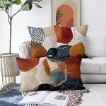 Set of 4 Boho Cushion Covers - Navy & Orange