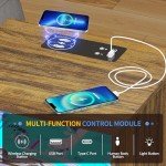 Mid Century LED Bedside Table with Charging Station