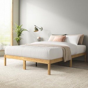 Zinus Bamboo Wood Double Bed Frame