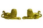 Set of 2 Brass Lion Statues by Royal Handicrafts