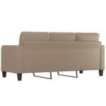 Stylish 3-Seater Faux Leather Sofa in Cappuccino
