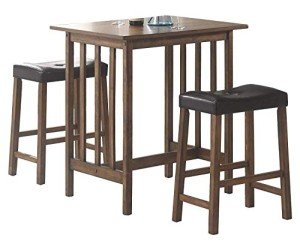 3-Piece Casual Dining Set in Brown/Black