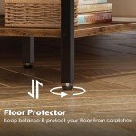 Kisfam Rustic Brown Nightstand with Charging Station