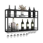 Industrial 2-Tier Wall Mounted Wine Rack