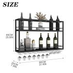 Industrial 2-Tier Wall Mounted Wine Rack