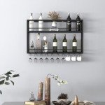 Industrial 2-Tier Wall Mounted Wine Rack