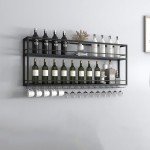 Industrial 2-Tier Wall Mounted Wine Rack