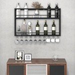 Industrial 2-Tier Wall Mounted Wine Rack