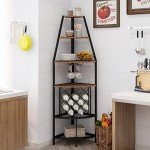 Espelism 5-Tier Corner Wine Rack with LED Light