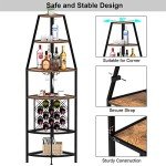 Espelism 5-Tier Corner Wine Rack with LED Light