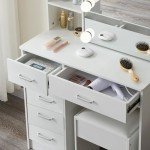 Modern Makeup Vanity Table with Mirror and Lights
