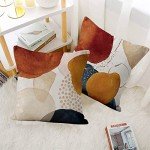 Set of 4 Boho Cushion Covers - Navy & Orange