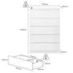 Merryluk 5-Drawer Wooden Storage Chest in White