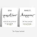 Motivational Black and White Wall Art Set of 4
