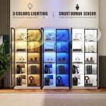 Dystler LED Bookcase with 2 Doors and Adjustable Shelves