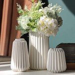 Boho White Ceramic Vase Set of 3