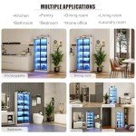 Dystler LED Bookcase with 2 Doors and Adjustable Shelves