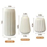 Boho White Ceramic Vase Set of 3