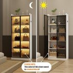 Dystler LED Bookcase with 2 Doors and Adjustable Shelves