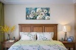 Elegant Teal Floral Canvas Wall Art 40"x20