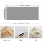 Elegant Teal Floral Canvas Wall Art 40"x20