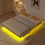 Advwin LED Floating Bed Frame - Double Size, Black