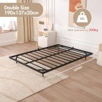 Advwin LED Floating Bed Frame - Double Size, Black