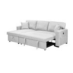 Light Grey Modular Corner Sofa Bed