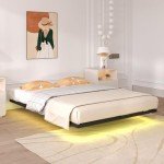 Advwin LED Floating Bed Frame - Double Size, Black