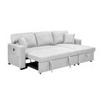 Light Grey Modular Corner Sofa Bed