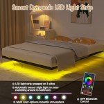 Advwin LED Floating Bed Frame - Double Size, Black