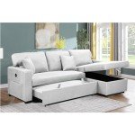 Light Grey Modular Corner Sofa Bed