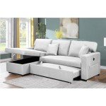 Light Grey Modular Corner Sofa Bed