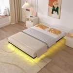 Advwin LED Floating Bed Frame - Double Size, Black