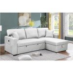 Light Grey Modular Corner Sofa Bed