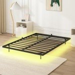 Advwin LED Floating Bed Frame - Double Size, Black
