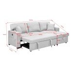 Light Grey Modular Corner Sofa Bed