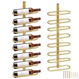 Wall-Mounted Metal Wine Rack for 8 Bottles
