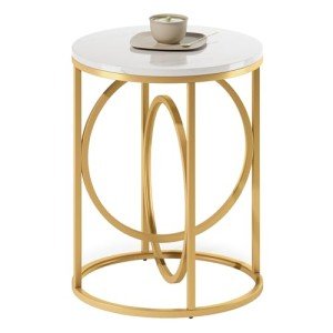 Tribesigns Round Marble and Gold Side Table