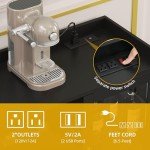 Modern Black Wine Bar Cabinet with LED Lights