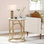 Tribesigns Round Marble and Gold Side Table