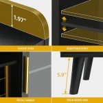 Modern Black Wine Bar Cabinet with LED Lights