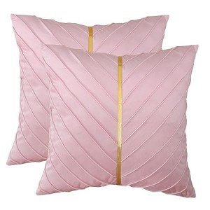 Pink Velvet Throw Pillow Covers - Set of 2