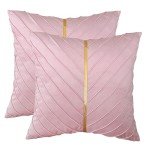 Pink Velvet Throw Pillow Covers - Set of 2