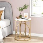 Tribesigns Round Marble and Gold Side Table